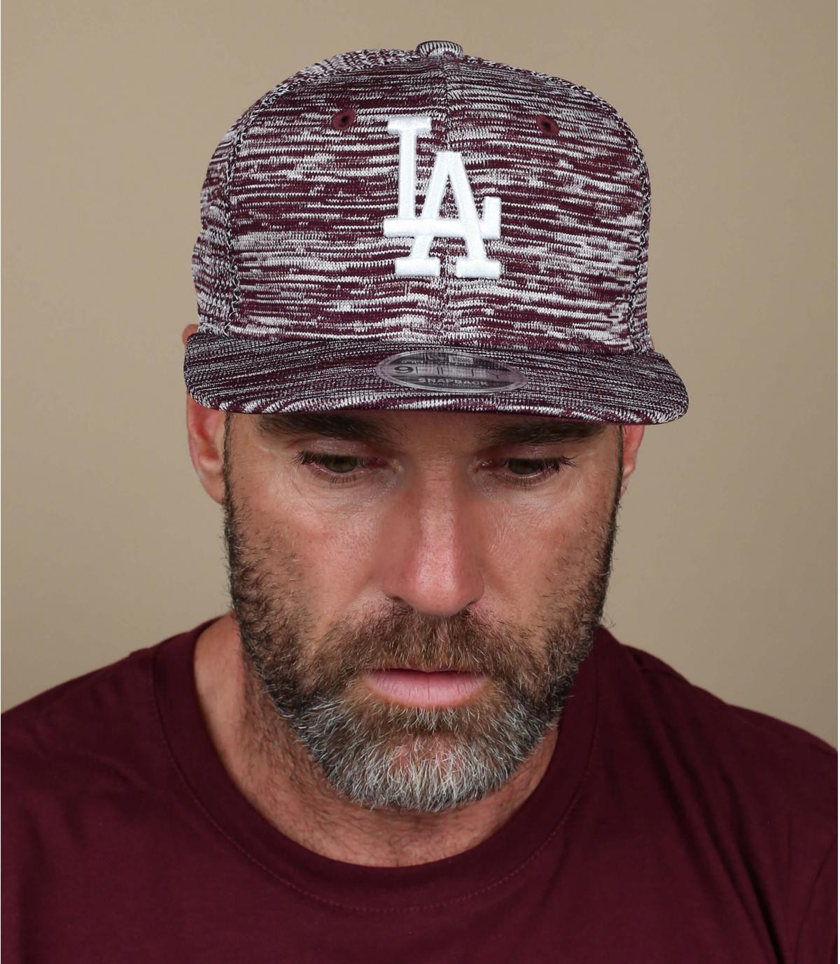 snpaback LA Bordeaux Engineered Enginnered Fit LA 9Fifty maroon